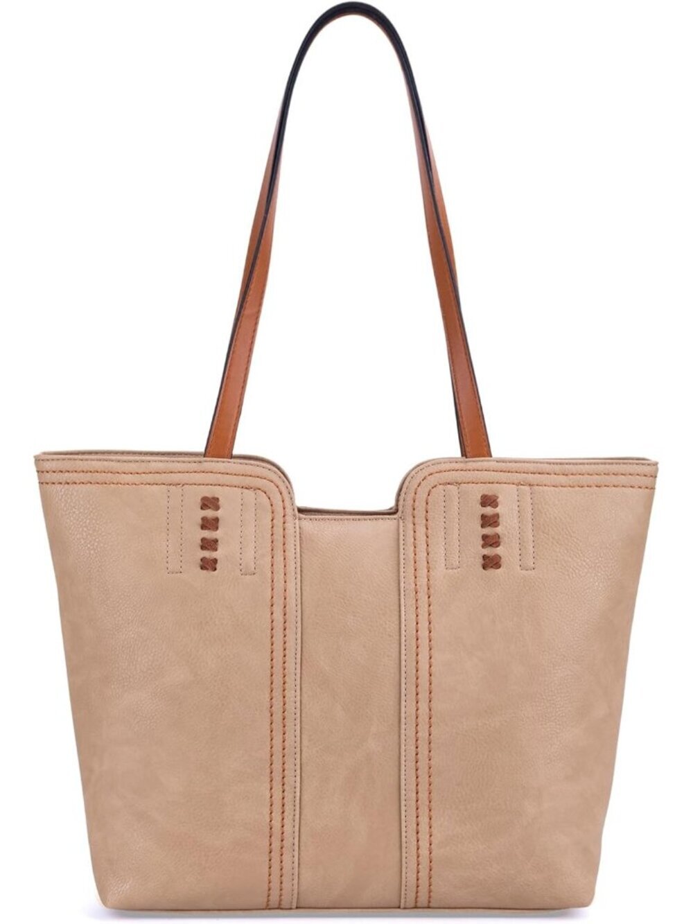 Women's Mellow Buff Vegan Leather Classy Look West Tote Handle Satchel Purse